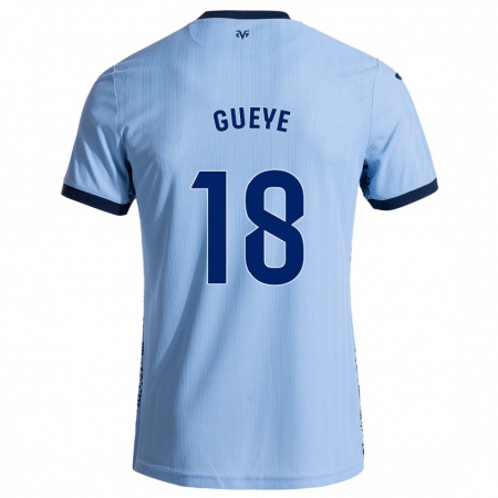 Kandiny Gyermek Pape Gueye #18 Ég Kék Idegenbeli Jersey 2024/25 Mez Póló Ing