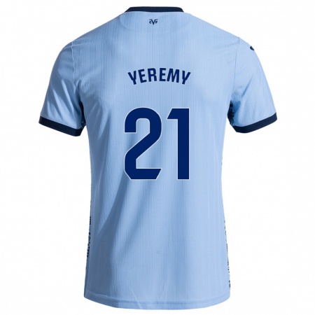 Kandiny Gyermek Yéremy Pino #21 Ég Kék Idegenbeli Jersey 2024/25 Mez Póló Ing