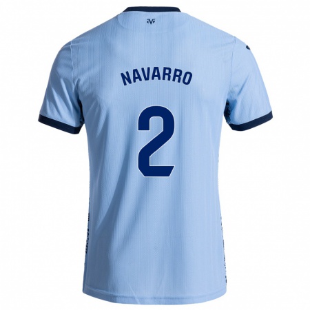 Kandiny Gyermek Pau Navarro #2 Ég Kék Idegenbeli Jersey 2024/25 Mez Póló Ing