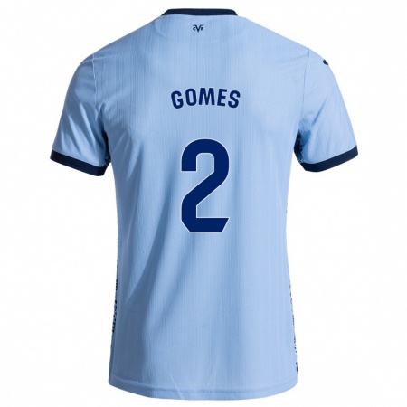 Kandiny Gyermek Vique Gomes #2 Ég Kék Idegenbeli Jersey 2024/25 Mez Póló Ing