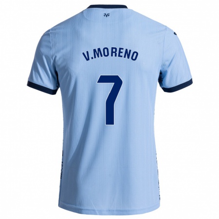 Kandiny Gyermek Víctor Moreno #7 Ég Kék Idegenbeli Jersey 2024/25 Mez Póló Ing