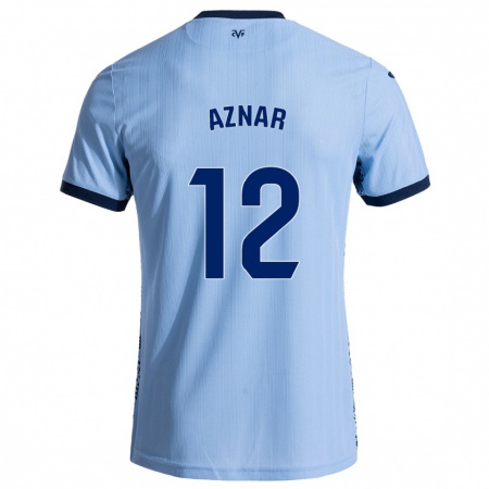 Kandiny Gyermek Javi Aznar #12 Ég Kék Idegenbeli Jersey 2024/25 Mez Póló Ing