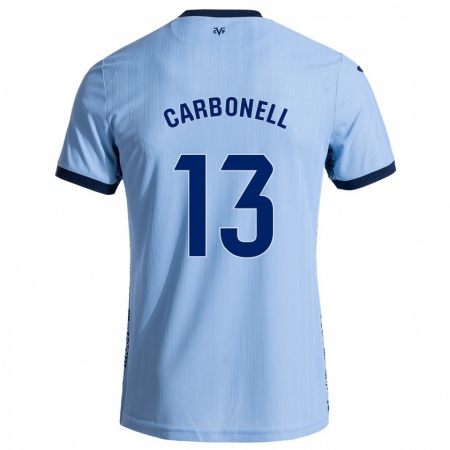 Kandiny Gyermek Carmen Carbonell #13 Ég Kék Idegenbeli Jersey 2024/25 Mez Póló Ing