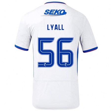 Kandiny Gyermek Arron Lyall #56 Fehér Kék Idegenbeli Jersey 2024/25 Mez Póló Ing