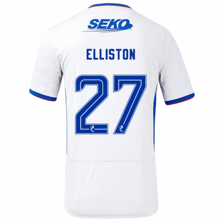 Kandiny Gyermek Maddie Elliston #27 Fehér Kék Idegenbeli Jersey 2024/25 Mez Póló Ing