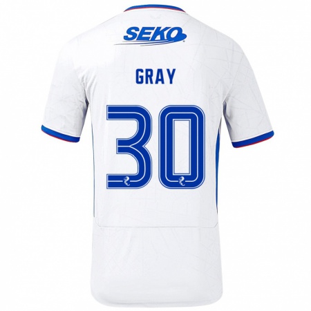 Kandiny Gyermek Georgia Gray #30 Fehér Kék Idegenbeli Jersey 2024/25 Mez Póló Ing