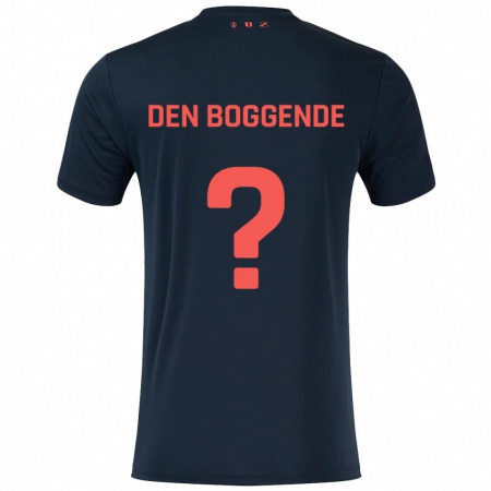 Kandiny Gyermek Tijn Den Boggende #0 Fekete Piros Idegenbeli Jersey 2024/25 Mez Póló Ing