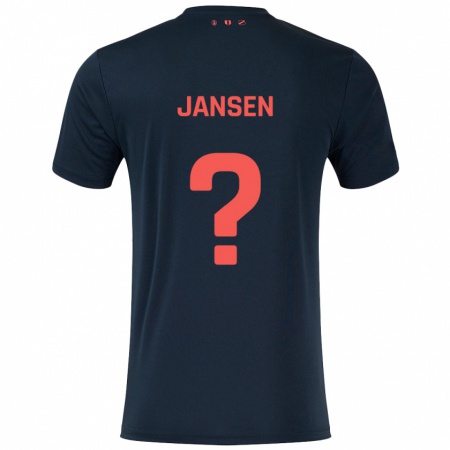 Kandiny Gyermek Scott Jansen #0 Fekete Piros Idegenbeli Jersey 2024/25 Mez Póló Ing