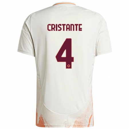 Kandiny Gyermek Bryan Cristante #4 Krém Fehér Narancs Idegenbeli Jersey 2024/25 Mez Póló Ing