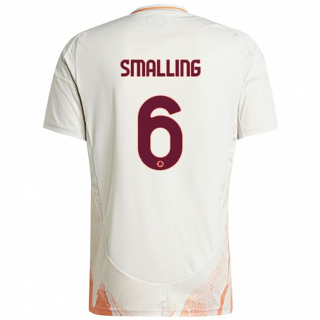 Kandiny Gyermek Chris Smalling #6 Krém Fehér Narancs Idegenbeli Jersey 2024/25 Mez Póló Ing