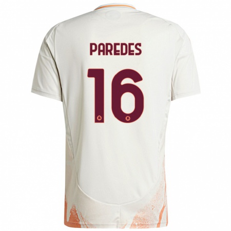 Kandiny Gyermek Leandro Paredes #16 Krém Fehér Narancs Idegenbeli Jersey 2024/25 Mez Póló Ing