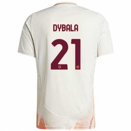 Kandiny Gyermek Paulo Dybala #21 Krém Fehér Narancs Idegenbeli Jersey 2024/25 Mez Póló Ing