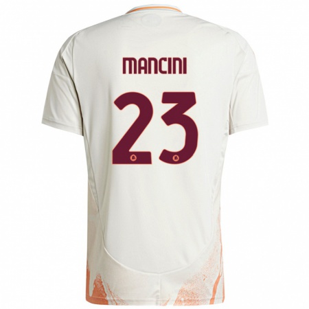 Kandiny Gyermek Gianluca Mancini #23 Krém Fehér Narancs Idegenbeli Jersey 2024/25 Mez Póló Ing