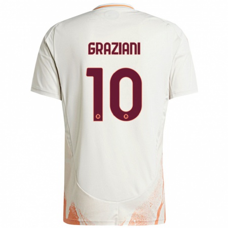 Kandiny Gyermek Leonardo Graziani #10 Krém Fehér Narancs Idegenbeli Jersey 2024/25 Mez Póló Ing