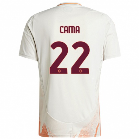 Kandiny Gyermek Cristian Cama #22 Krém Fehér Narancs Idegenbeli Jersey 2024/25 Mez Póló Ing