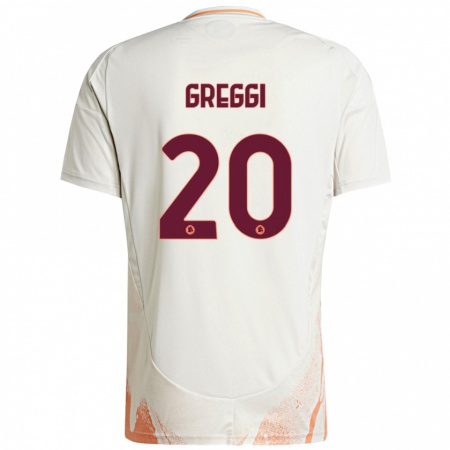 Kandiny Gyermek Giada Greggi #20 Krém Fehér Narancs Idegenbeli Jersey 2024/25 Mez Póló Ing