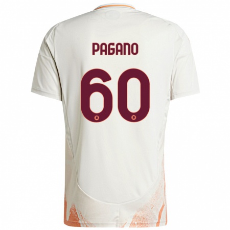 Kandiny Gyermek Riccardo Pagano #60 Krém Fehér Narancs Idegenbeli Jersey 2024/25 Mez Póló Ing