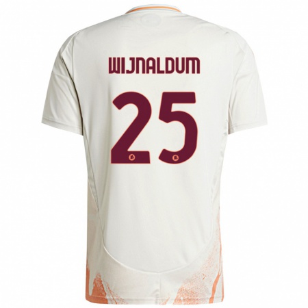 Kandiny Gyermek Georginio Wijnaldum #25 Krém Fehér Narancs Idegenbeli Jersey 2024/25 Mez Póló Ing