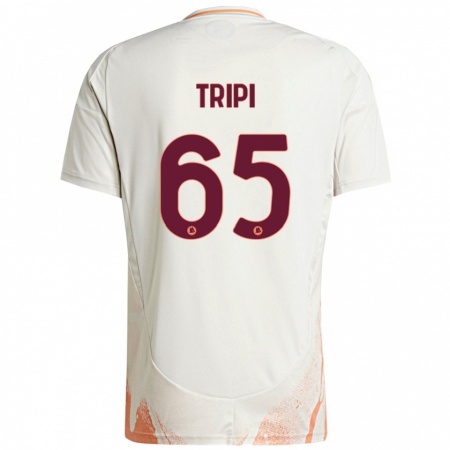 Kandiny Gyermek Filippo Tripi #65 Krém Fehér Narancs Idegenbeli Jersey 2024/25 Mez Póló Ing