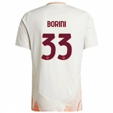 Kandiny Gyermek Joyce Borini #33 Krém Fehér Narancs Idegenbeli Jersey 2024/25 Mez Póló Ing