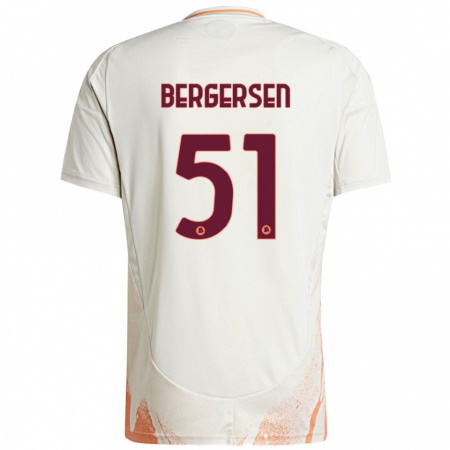 Kandiny Gyermek Mina Bergersen #51 Krém Fehér Narancs Idegenbeli Jersey 2024/25 Mez Póló Ing