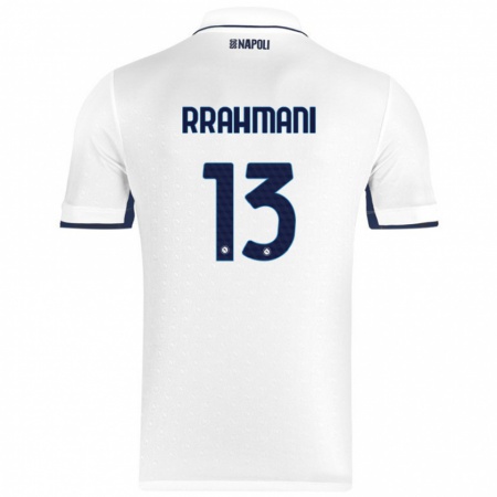 Kandiny Gyermek Amir Rrahmani #13 Fehér Royal Blue Idegenbeli Jersey 2024/25 Mez Póló Ing