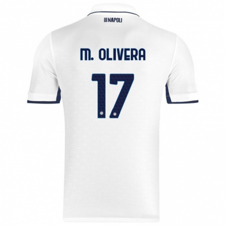 Kandiny Gyermek Mathías Olivera #17 Fehér Royal Blue Idegenbeli Jersey 2024/25 Mez Póló Ing