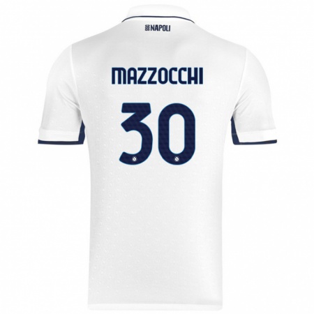 Kandiny Gyermek Pasquale Mazzocchi #30 Fehér Royal Blue Idegenbeli Jersey 2024/25 Mez Póló Ing