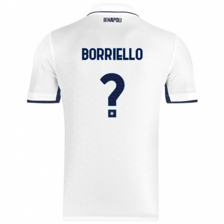 Kandiny Gyermek Salvatore Borriello #0 Fehér Royal Blue Idegenbeli Jersey 2024/25 Mez Póló Ing