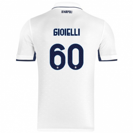 Kandiny Gyermek Francesco Gioielli #60 Fehér Royal Blue Idegenbeli Jersey 2024/25 Mez Póló Ing