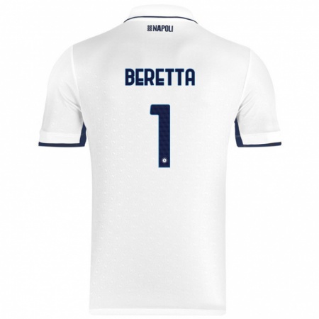 Kandiny Gyermek Beatrice Beretta #1 Fehér Royal Blue Idegenbeli Jersey 2024/25 Mez Póló Ing