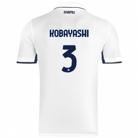 Kandiny Gyermek Miharu Kobayashi #3 Fehér Royal Blue Idegenbeli Jersey 2024/25 Mez Póló Ing