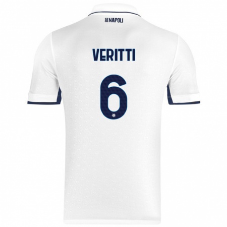 Kandiny Gyermek Federica Veritti #6 Fehér Royal Blue Idegenbeli Jersey 2024/25 Mez Póló Ing