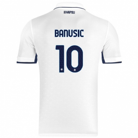 Kandiny Gyermek Marija Banušić #10 Fehér Royal Blue Idegenbeli Jersey 2024/25 Mez Póló Ing