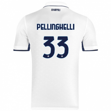 Kandiny Gyermek Alice Pellinghelli #33 Fehér Royal Blue Idegenbeli Jersey 2024/25 Mez Póló Ing