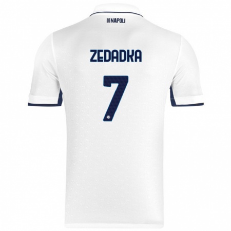 Kandiny Gyermek Karim Zedadka #7 Fehér Royal Blue Idegenbeli Jersey 2024/25 Mez Póló Ing