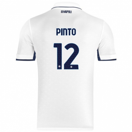 Kandiny Gyermek Ciro Pinto #12 Fehér Royal Blue Idegenbeli Jersey 2024/25 Mez Póló Ing