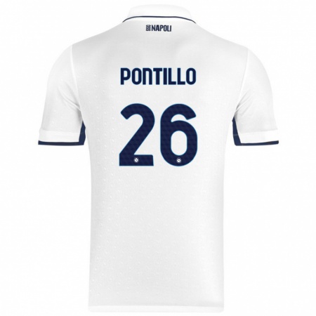 Kandiny Gyermek Pasquale Pontillo #26 Fehér Royal Blue Idegenbeli Jersey 2024/25 Mez Póló Ing