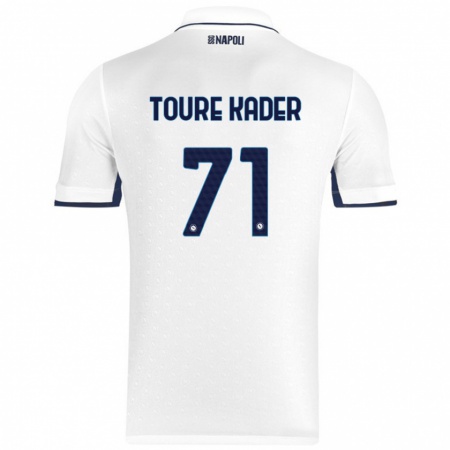 Kandiny Gyermek Aziz Toure Kader #71 Fehér Royal Blue Idegenbeli Jersey 2024/25 Mez Póló Ing