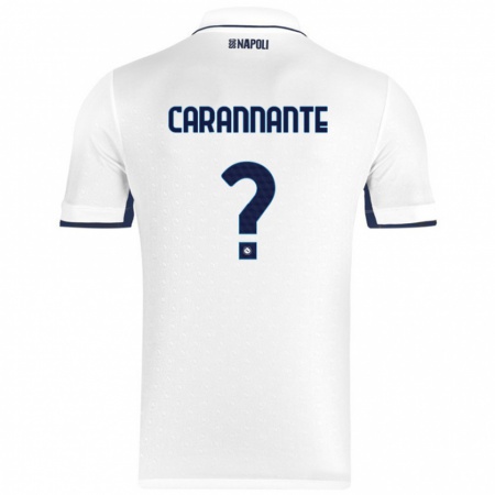 Kandiny Gyermek Lorenzo Carannante #0 Fehér Royal Blue Idegenbeli Jersey 2024/25 Mez Póló Ing