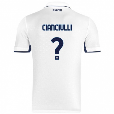 Kandiny Gyermek Antonio Cianciulli #0 Fehér Royal Blue Idegenbeli Jersey 2024/25 Mez Póló Ing