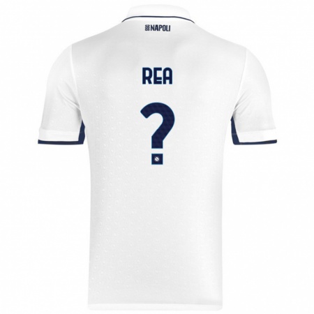 Kandiny Gyermek Roberto Rea #0 Fehér Royal Blue Idegenbeli Jersey 2024/25 Mez Póló Ing