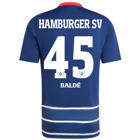 Kandiny Gyermek Fabio Baldé #45 Sötétkék Idegenbeli Jersey 2024/25 Mez Póló Ing