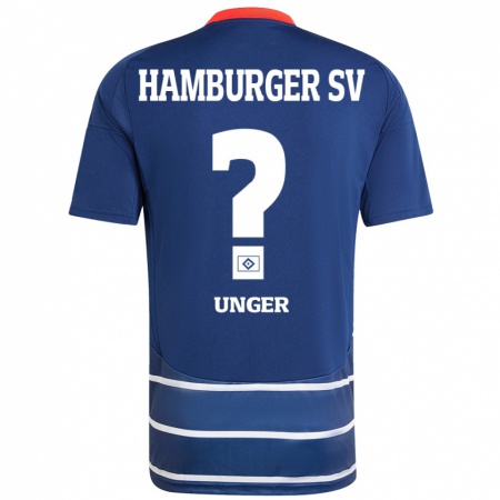 Kandiny Gyermek Paul Luca Unger #0 Sötétkék Idegenbeli Jersey 2024/25 Mez Póló Ing