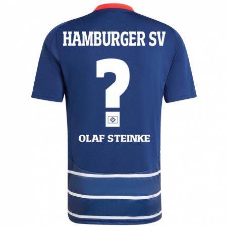 Kandiny Gyermek Eric Olaf Steinke #0 Sötétkék Idegenbeli Jersey 2024/25 Mez Póló Ing