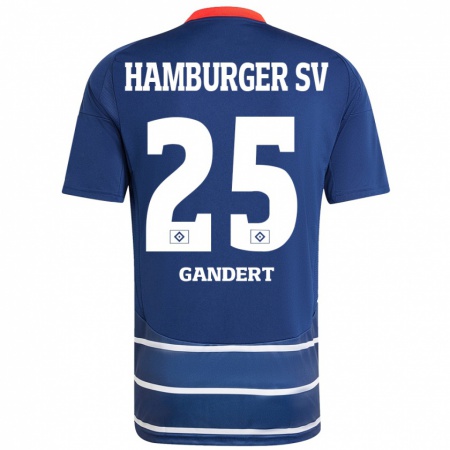 Kandiny Gyermek Jeremy Gandert #25 Sötétkék Idegenbeli Jersey 2024/25 Mez Póló Ing