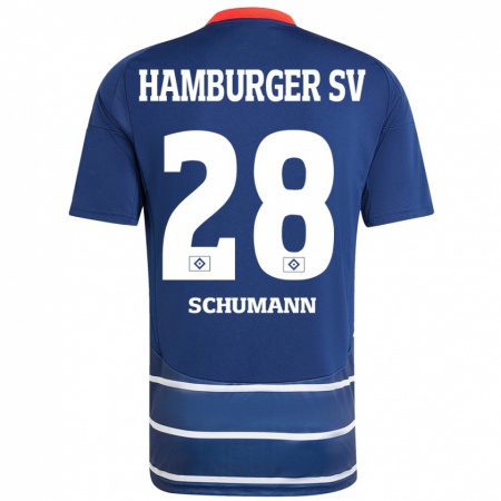 Kandiny Gyermek Henri Schümann #28 Sötétkék Idegenbeli Jersey 2024/25 Mez Póló Ing