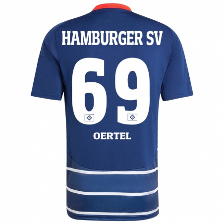 Kandiny Gyermek Jan Oertel #69 Sötétkék Idegenbeli Jersey 2024/25 Mez Póló Ing