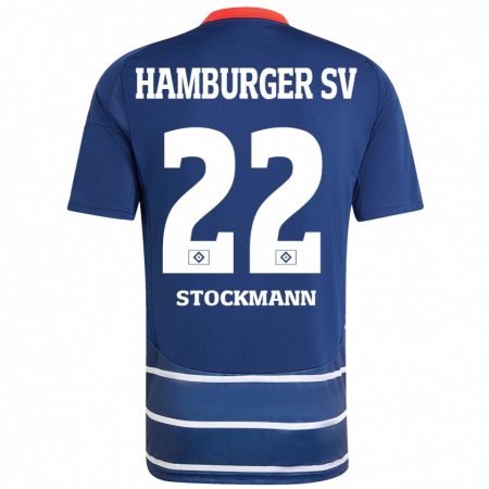 Kandiny Gyermek Sarah Stöckmann #22 Sötétkék Idegenbeli Jersey 2024/25 Mez Póló Ing