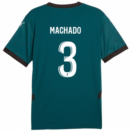 Kandiny Gyermek Deiver Machado #3 Sötétzöld Idegenbeli Jersey 2024/25 Mez Póló Ing